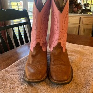 Pink and Brown Cowboy Boots